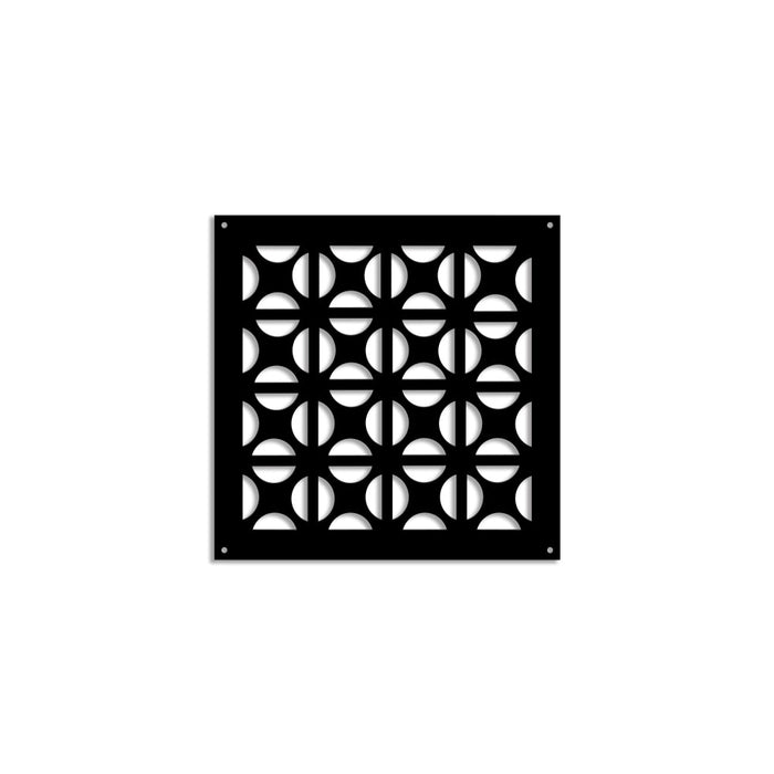 ROUND CROSS- Pannello in PVC traforato - Parasole Colore: nero, Misura: 73x73 cm