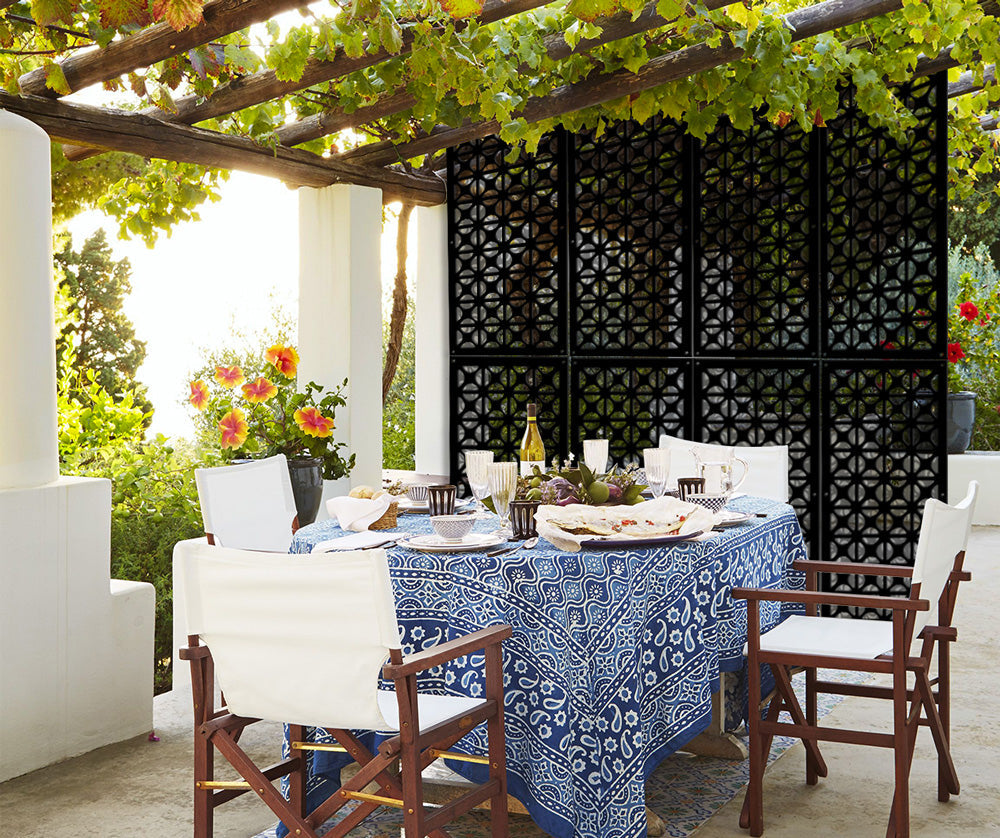 ROUND CROSS- Pannello in PVC traforato - Parasole Colore: nero, Misura: 50x150 cm