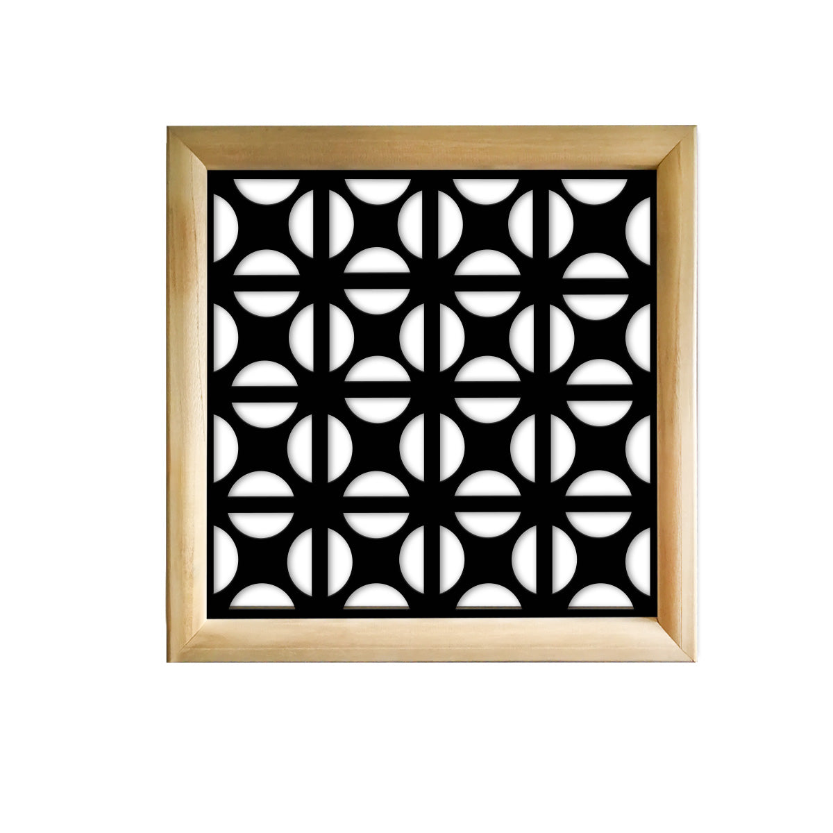 ROUNDCROSS - Moduli Decorativi in Legno e PVC Misura: 73x73 cm, Colore: nero