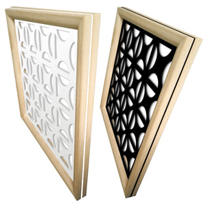 ROUNDCROSS - Moduli Decorativi in Legno e PVC Misura: 73x73 cm, Colore: bianco