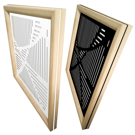 ROUTE - Moduli Decorativi in Legno e PVC Colore: nero, Misura: 48x48 cm