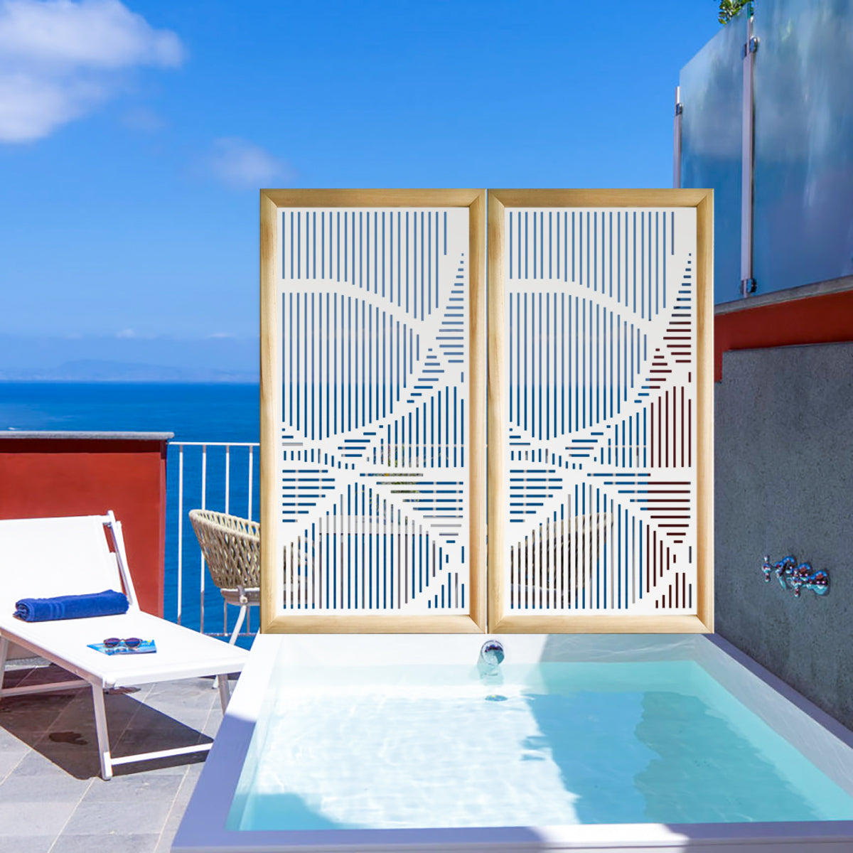 ROUTE - Moduli Decorativi in Legno e PVC Misura: 73x148 cm, Colore: bianco