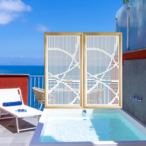 ROUTE - Moduli Decorativi in Legno e PVC Misura: 73x148 cm, Colore: bianco