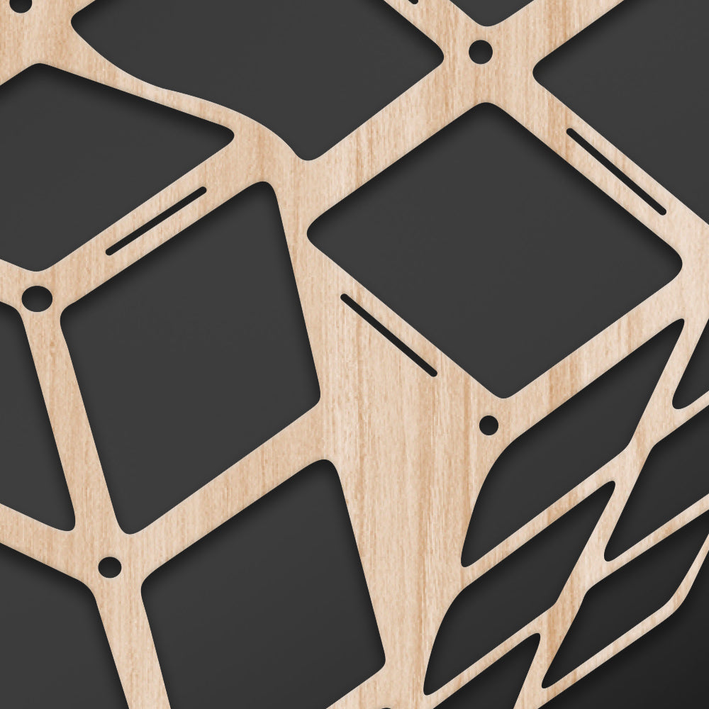 RUBIK - Quadro arredo LASERCUT composito Legno e PVC Misura: 60x60 cm