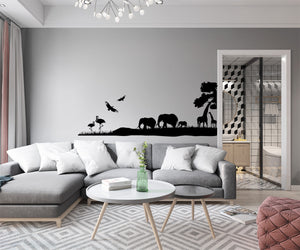 SAFARI - Adesivo murale wall sticker in vinile 55X140 cm Colore: nero