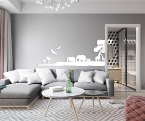 SAFARI - Adesivo murale wall sticker in vinile 55X140 cm Colore: bianco