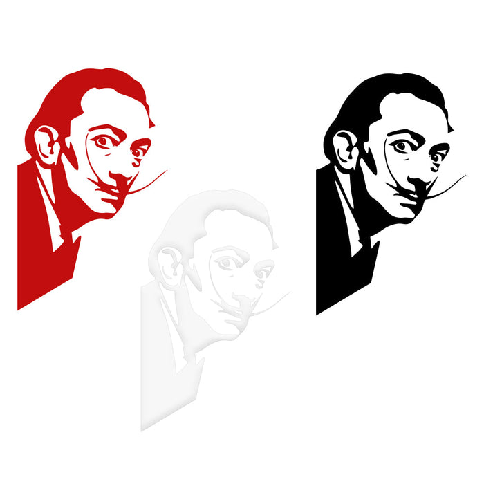 SALVADOR DALI' - Adesivo murale wall sticker in vinile 55x88 cm Colore: nero