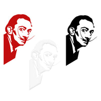 SALVADOR DALI' - Adesivo murale wall sticker in vinile 55x88 cm Colore: bianco