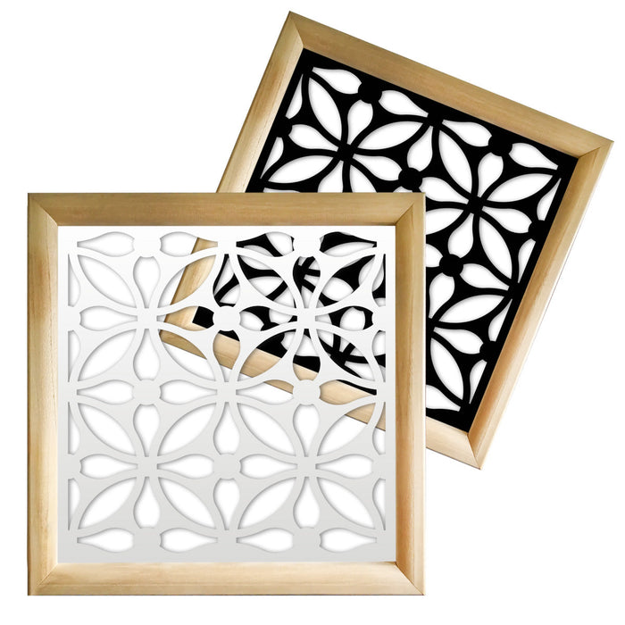 SAMURA - Moduli Decorativi in Legno e PVC Colore: bianco, Misura: 48x48 cm