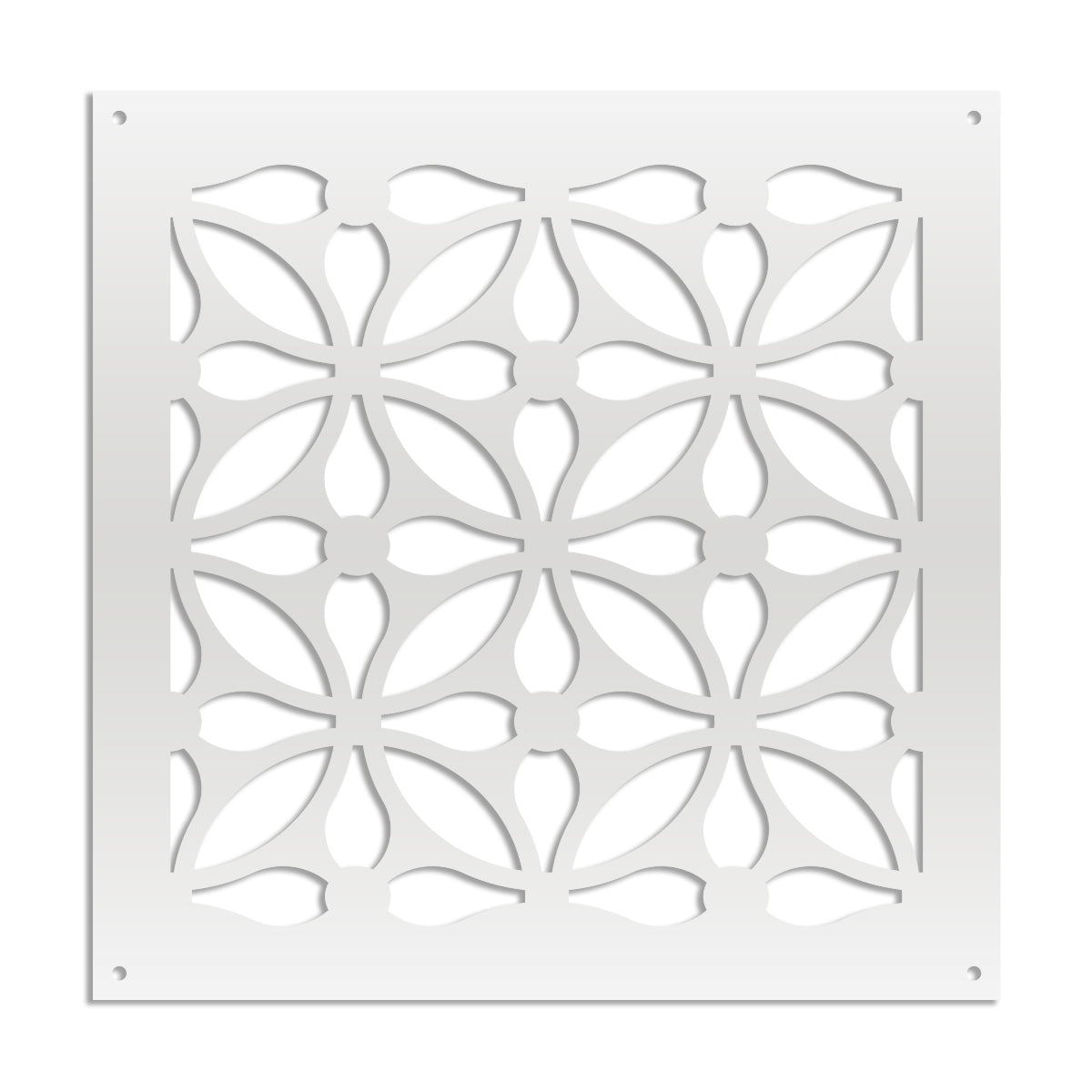 SAMURA - Pannello in PVC traforato - Parasole Colore: bianco, Misura: 98x98 cm