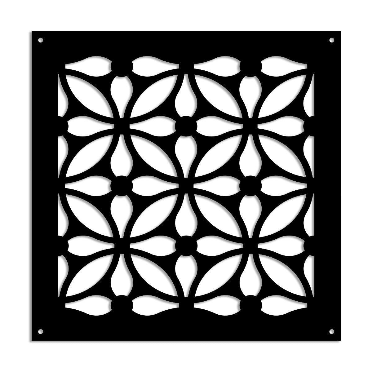 SAMURA - Pannello in PVC traforato - Parasole Misura: 48x48 cm, Colore: nero