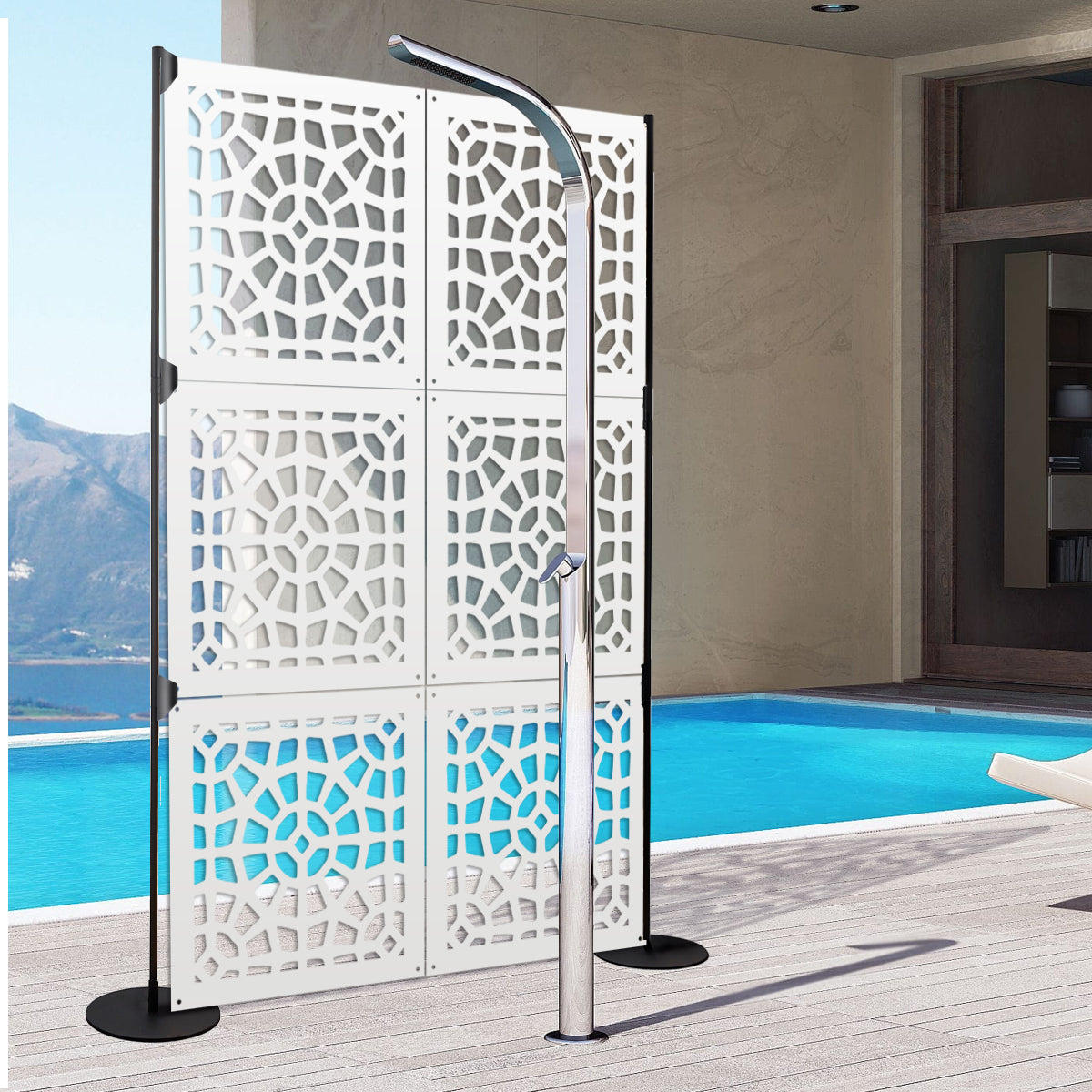 SANPIETRINI - Pannello in PVC traforato - Parasole Misura: 73x73 cm, Colore: bianco