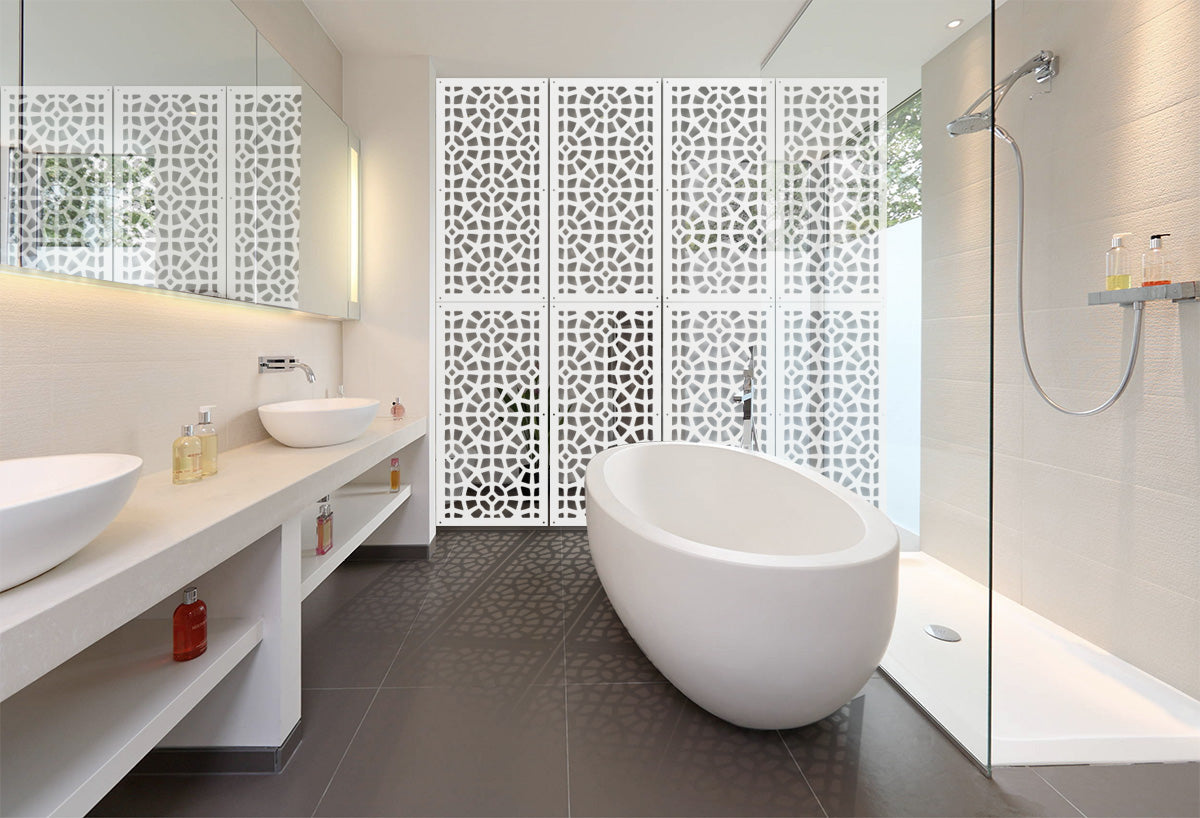 SANPIETRINI - Pannello in PVC traforato - Parasole Misura: 50x150 cm, Colore: bianco