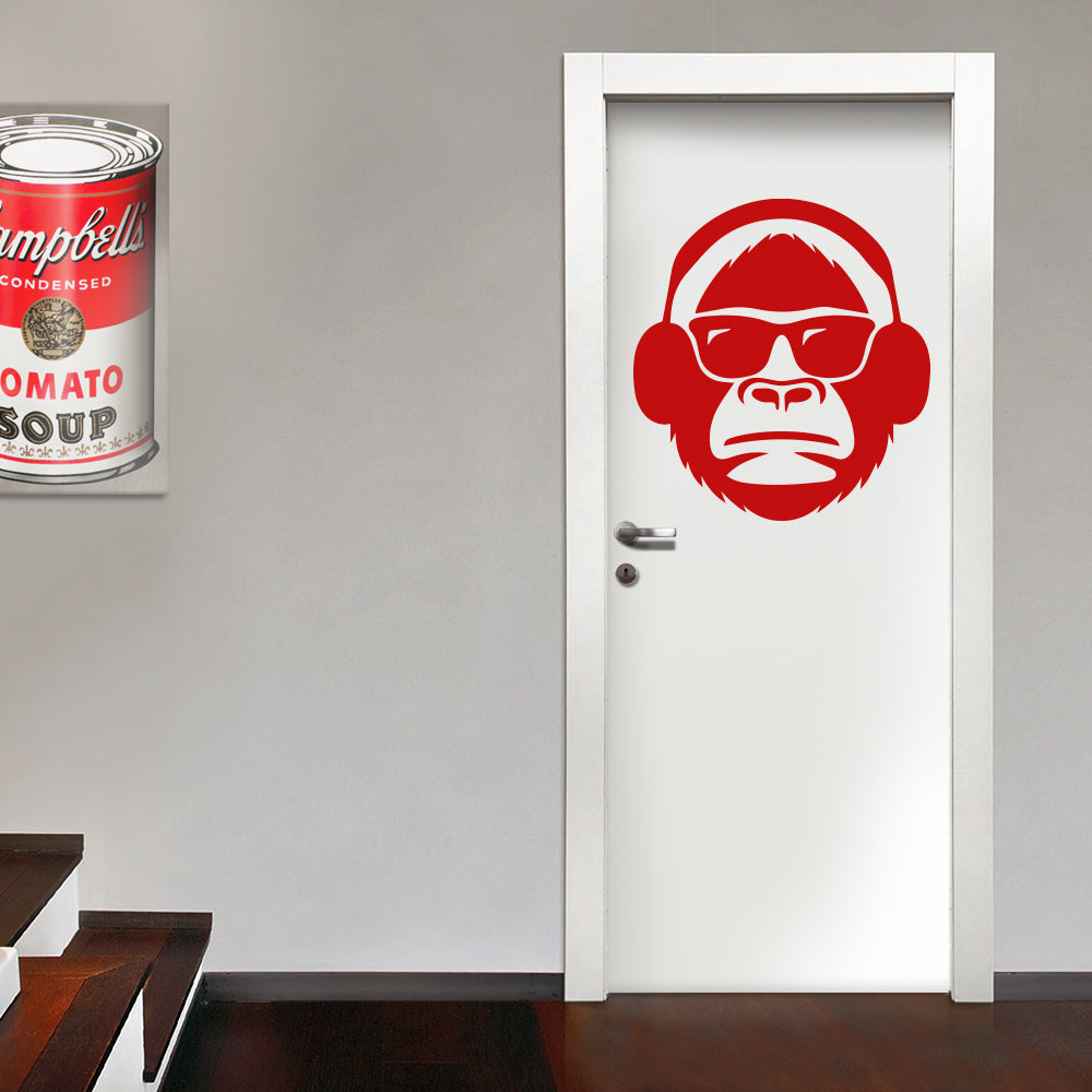 SCIMPANZE' - Adesivo murale wall sticker in vinile 55x60 cm Colore: Rosso