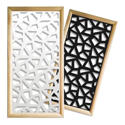 SEGMENTI - Moduli Decorativi in Legno e PVC Misura: 73x148 cm, Colore: nero