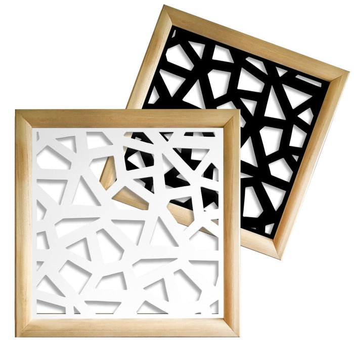 SEGMENTI - Moduli Decorativi in Legno e PVC Colore: nero, Misura: 48x48 cm