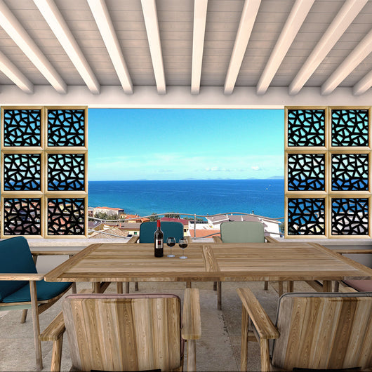 SEGMENTI - Moduli Decorativi in Legno e PVC Colore: nero, Misura: 98x98 cm