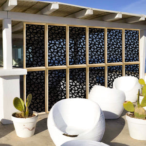 SEGMENTI - Moduli Decorativi in Legno e PVC Misura: 73x148 cm, Colore: nero