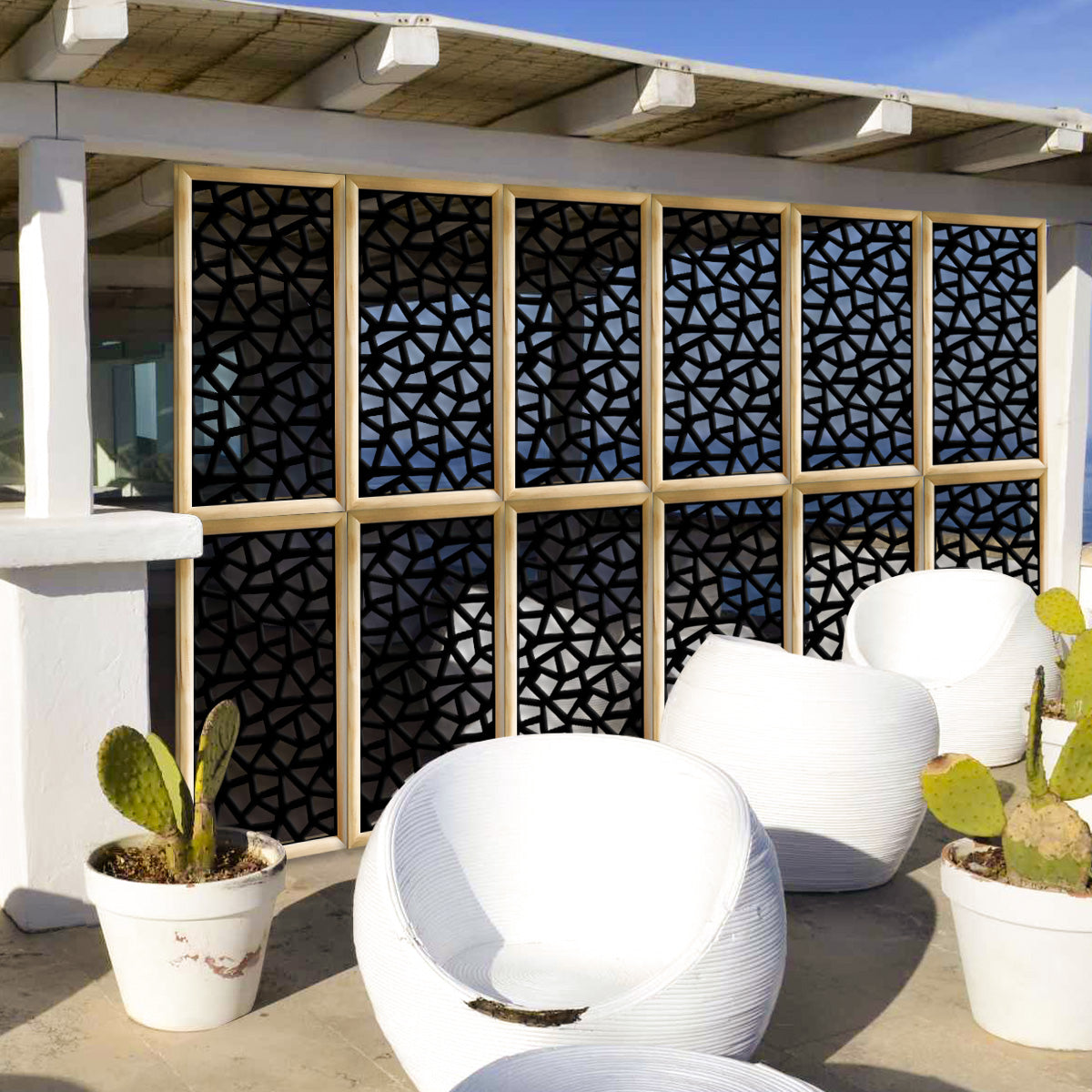 SEGMENTI - Moduli Decorativi in Legno e PVC Colore: nero, Misura: 47x94 cm