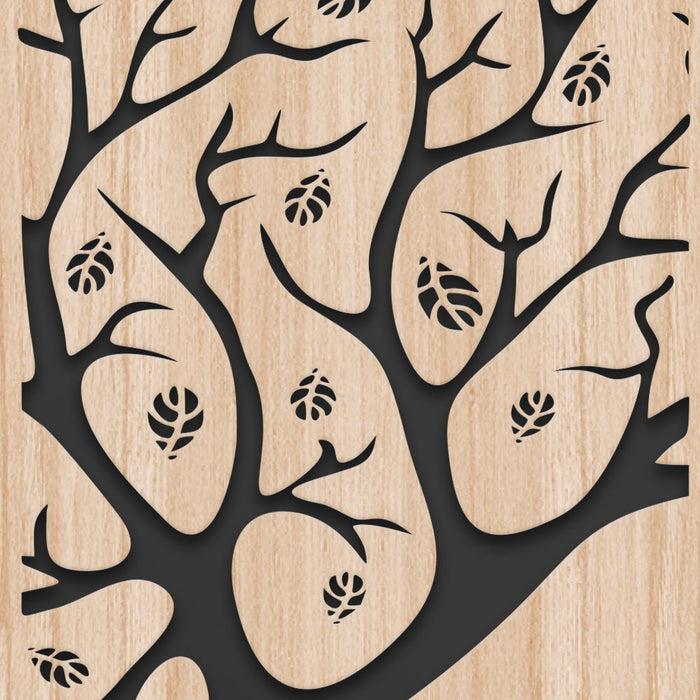 SFIORITURA 100x50 cm - Quadro arredo LASERCUT composito Legno e PVC Misura: 100x50 cm