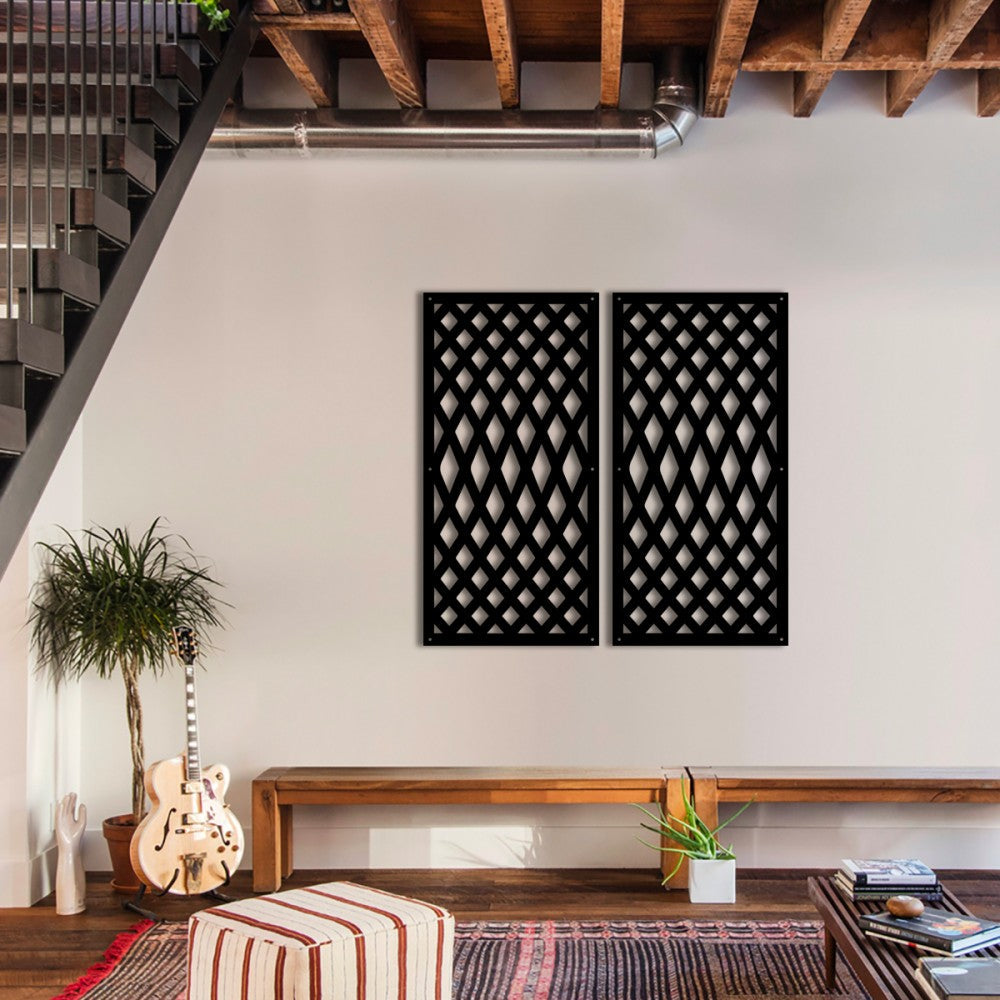 SIVIGLIA - Pannello traforato in PVC - spessore 10mm Misura: 47x94 cm, Colore: nero