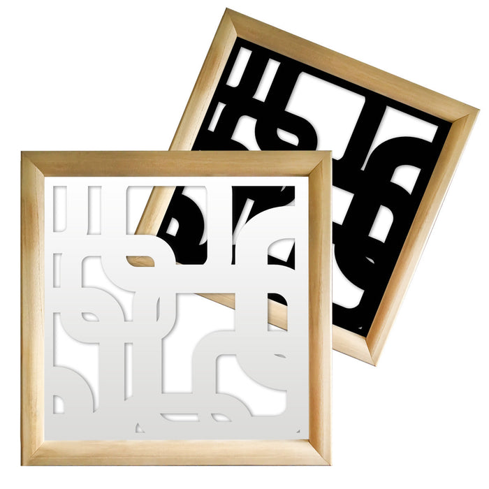 SMART - Moduli Decorativi in Legno e PVC Misura: 98x98 cm, Colore: bianco