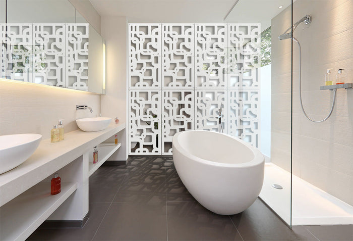 SMART - Pannello in PVC traforato - Parasole Misura: 98x198 cm, Colore: bianco