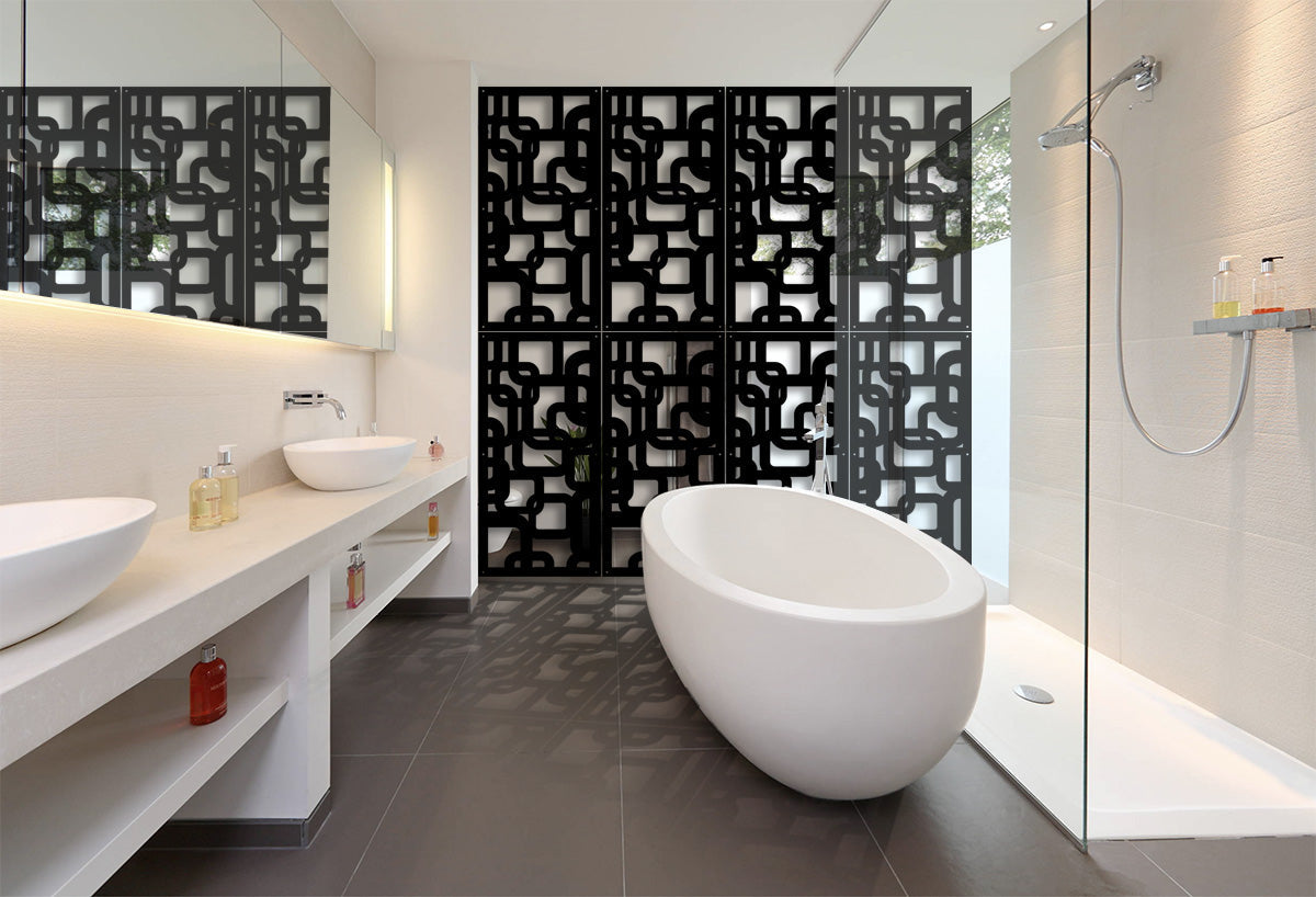 SMART - Pannello in PVC traforato - Parasole Misura: 98x198 cm, Colore: nero