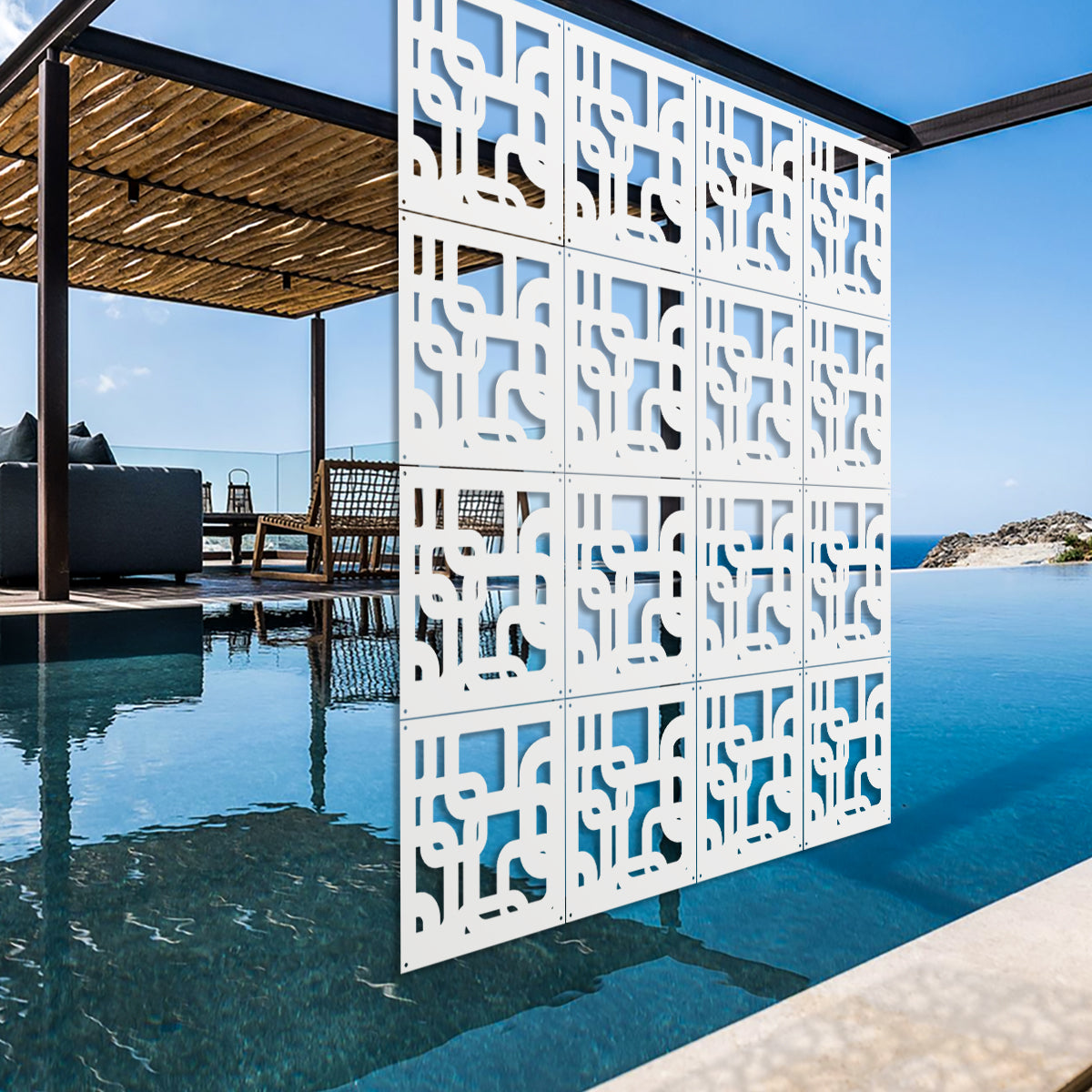 SMART - Pannello in PVC traforato - Parasole Misura: 98x98 cm, Colore: bianco