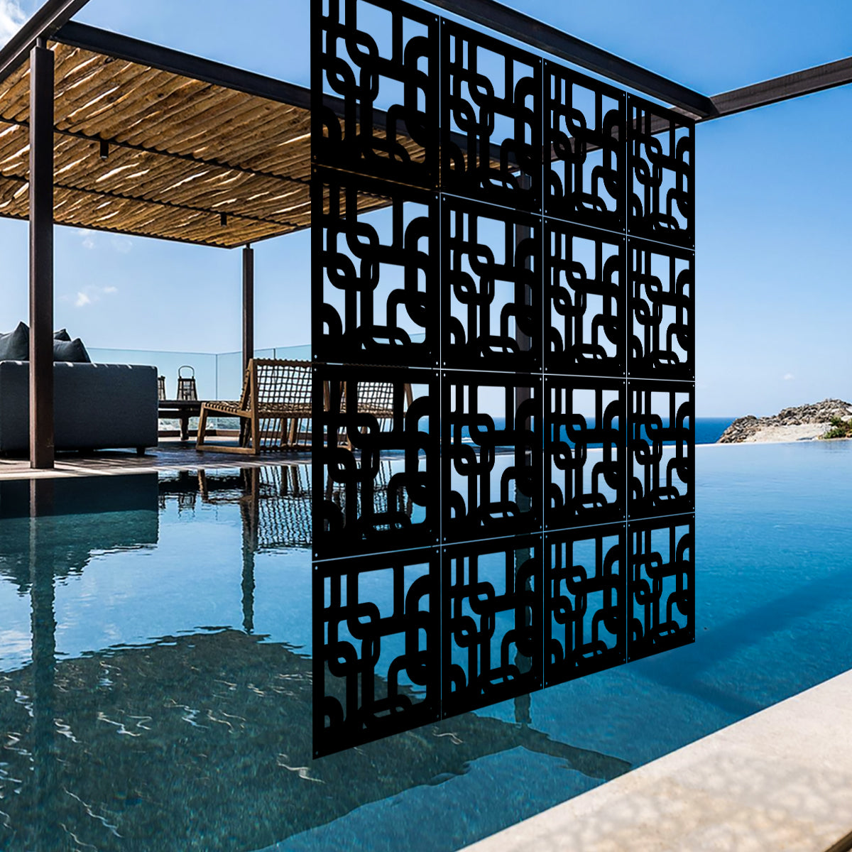 SMART - Pannello in PVC traforato - Parasole Misura: 73x73 cm, Colore: nero