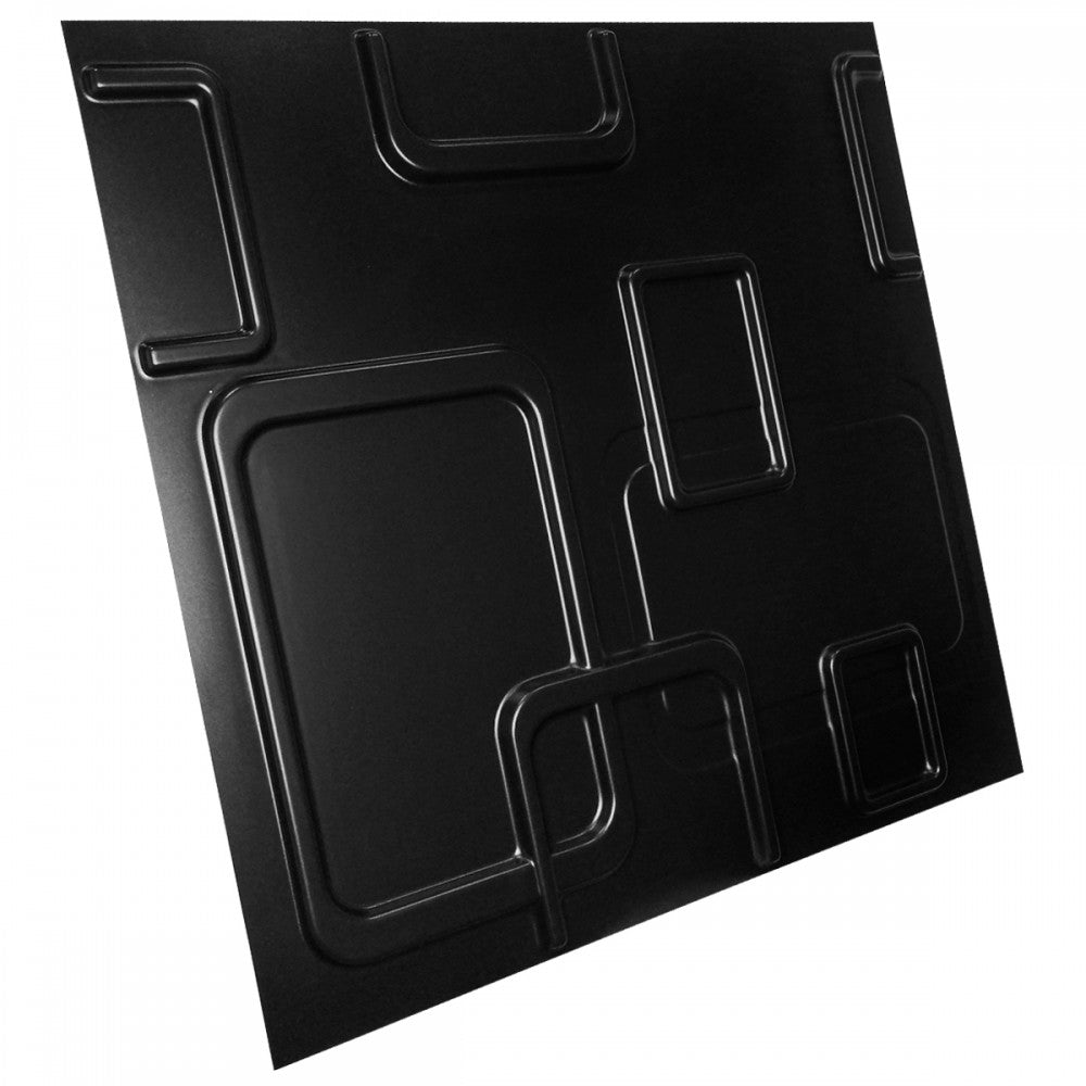 SMART Nero - Pannello Parete In PVC A Rilievo 3D - 50cmX50cm - 1 Pz