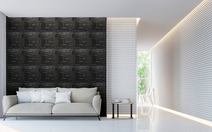 SMART Nero - Pannello Parete In PVC A Rilievo 3D - 50cmX50cm - 1 Pz