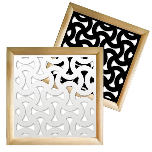 SNAKE - Moduli Decorativi in Legno e PVC Misura: 98x98 cm, Colore: bianco
