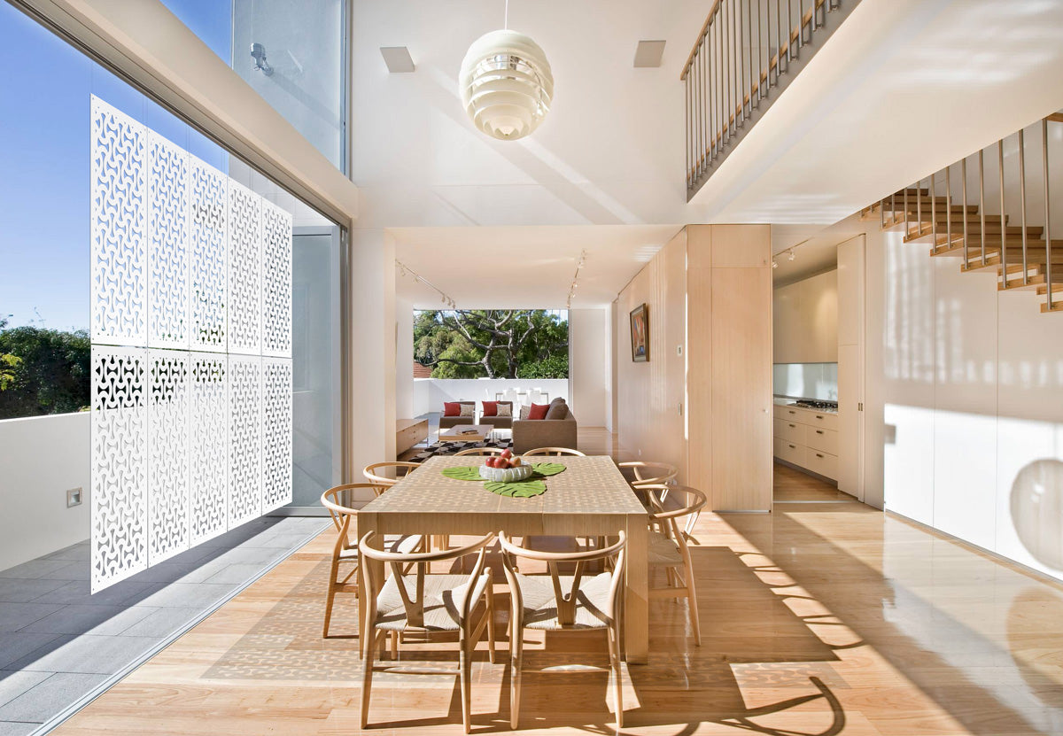 SNAKE - Pannello in PVC traforato - Parasole Misura: 98x198 cm, Colore: bianco