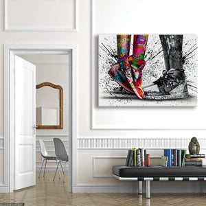 Sneakers -  Quadro Canvas Contemporaneo su telaio in legno Misura: 70X50 cm