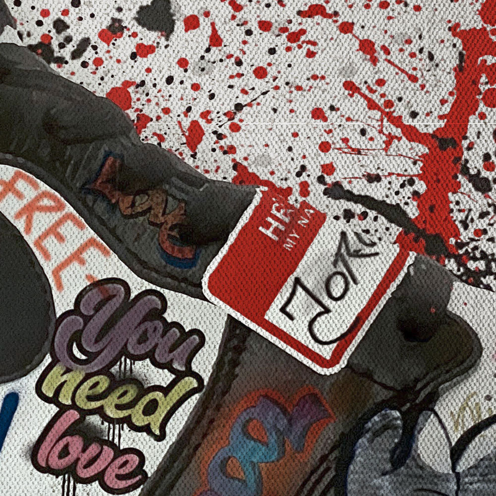 Sneakers Paint -  Quadro Canvas Contemporaneo su telaio in legno Misura: 100x70 cm