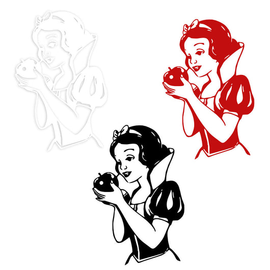 SNOW WHITE - Adesivo murale wall sticker in vinile 55x85 cm Colore: nero