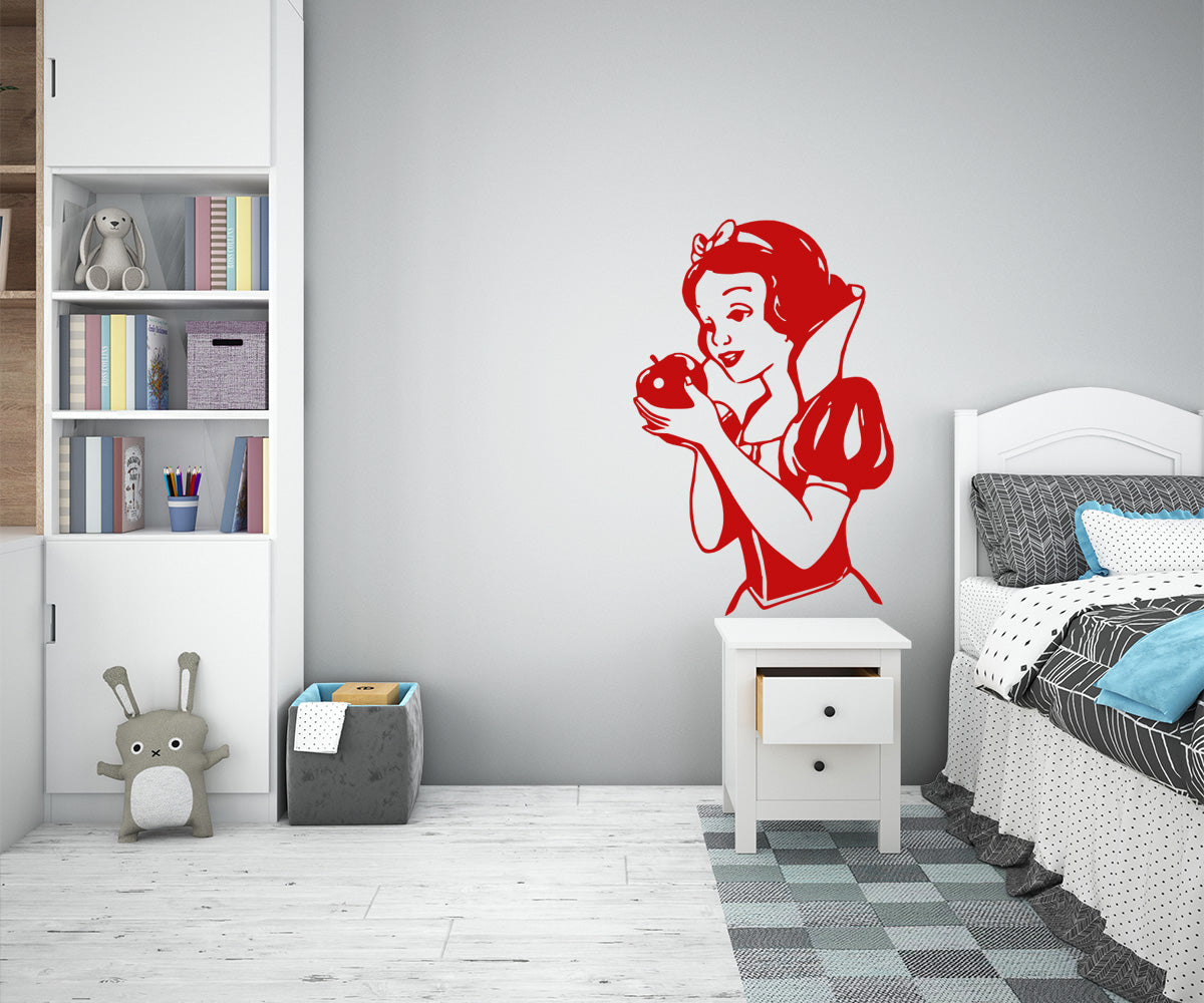SNOW WHITE - Adesivo murale wall sticker in vinile 55x85 cm Colore: Rosso