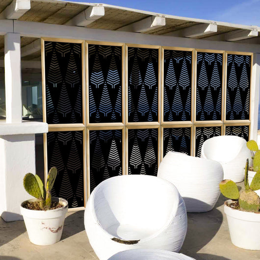 SPEAR - Moduli Decorativi in Legno e PVC Colore: nero, Misura: 73x148 cm