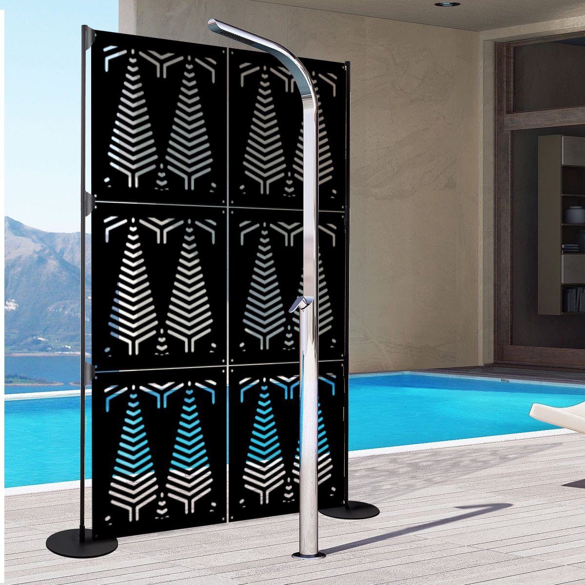 SPEAR - Pannello in PVC traforato - Parasole Colore: nero, Misura: 73x73 cm