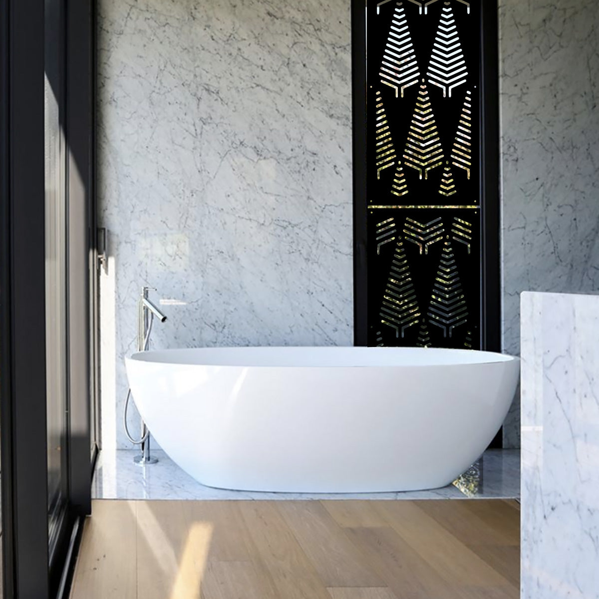 SPEAR - Pannello in PVC traforato - Parasole Colore: nero, Misura: 47x94 cm
