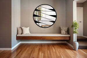 Specchio infrangibile in PVC alta densità modello BLOOM colore nero misura 70x70 cm Misura: 70x70 cm