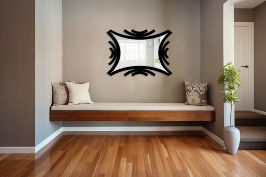 Specchio infrangibile in PVC alta densità modello INSIDE ME colore nero misura 70x50 cm Misura: 70X50 cm