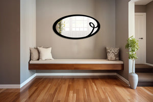 Specchio infrangibile in PVC alta densità modello PRISCILLA colore nero misura 70x35 cm Misura: 70x35 cm