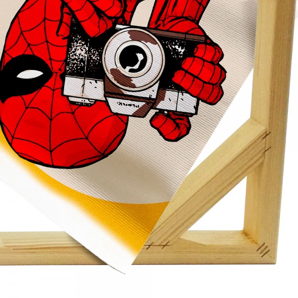 Spider - Man takes Foto - Stampa su tela montata su telaio in legno Misura: 130x130 cm