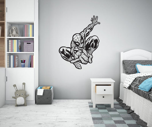 SPIDERMAN - Adesivo murale wall sticker in vinile 70x90 cm Colore: nero