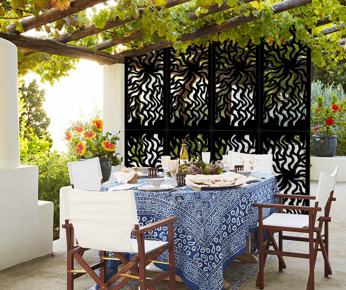 SPLASH - Pannello in PVC traforato - Parasole Misura: 73x148 cm, Colore: nero