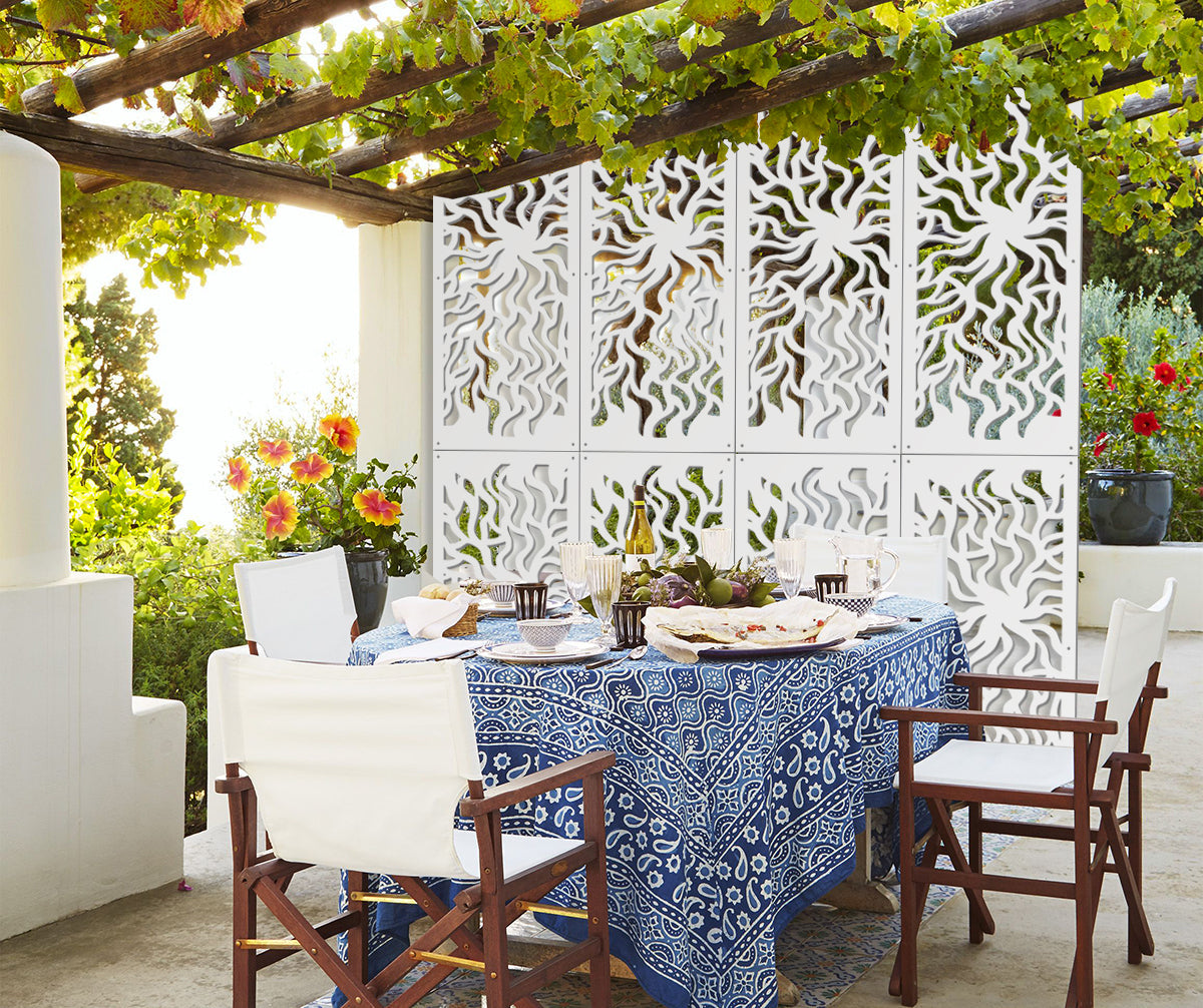 SPLASH - Pannello in PVC traforato - Parasole Colore: bianco, Misura: 73x148 cm