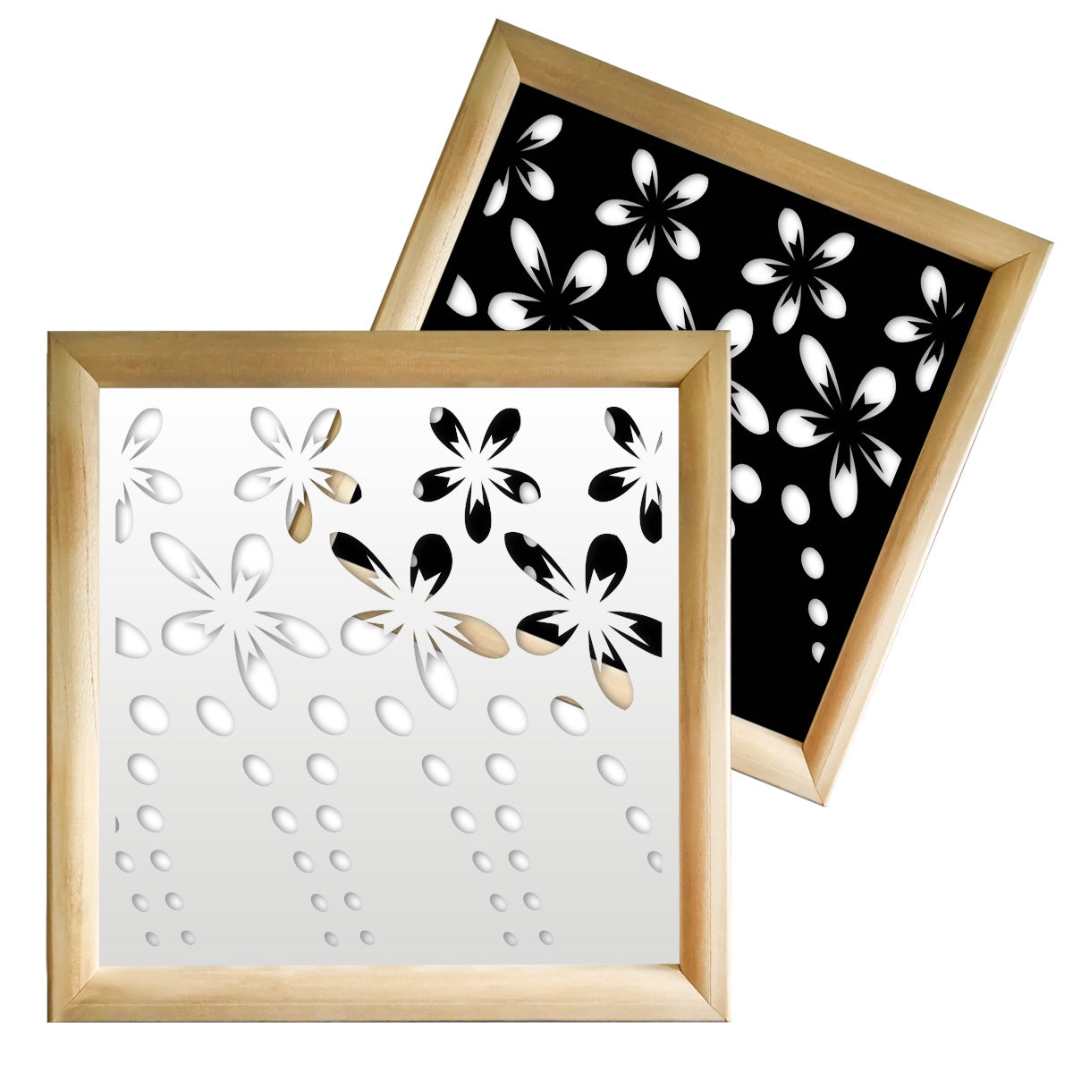 SPRING - Moduli Decorativi in Legno e PVC Misura: 48x48 cm, Colore: bianco