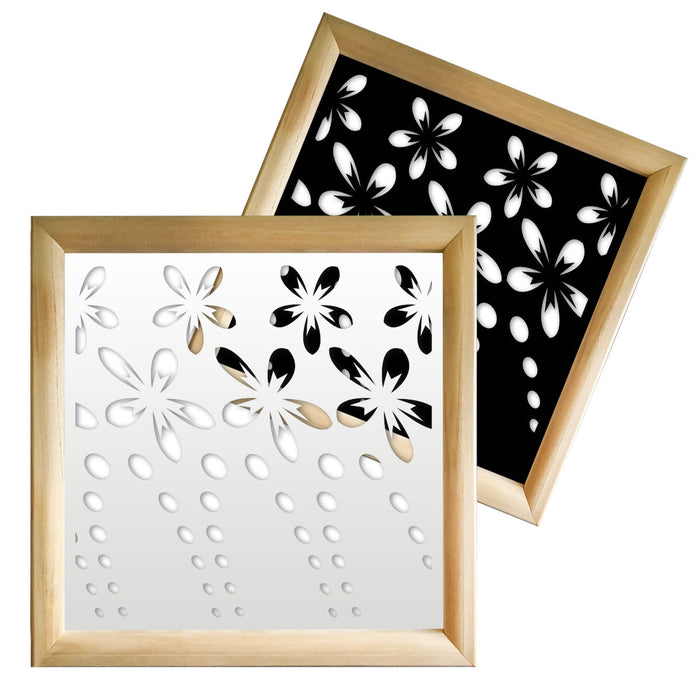 SPRING - Moduli Decorativi in Legno e PVC Misura: 48x48 cm, Colore: bianco